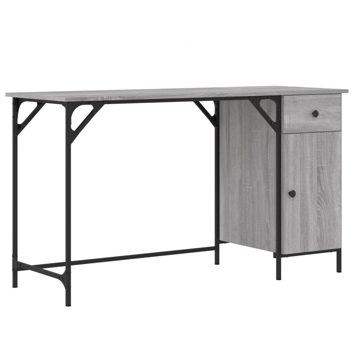 vidaXL Computertisch Grau Sonoma 131x48x75 cm Holzwerkstoff 836221
