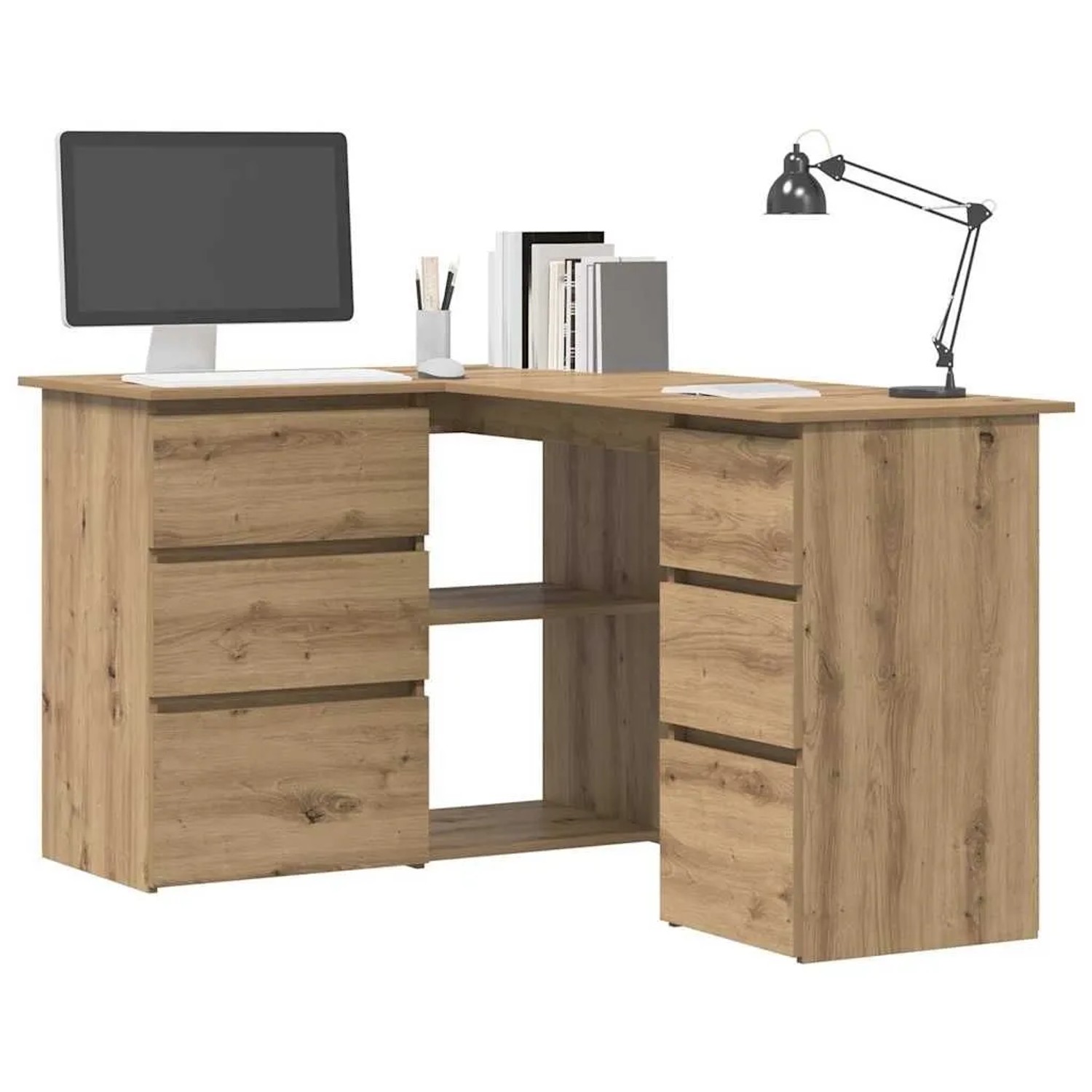vidaXL Eckschreibtisch Artisan-Eiche 145x100x76 cm Holzwerkstoff 855963_4