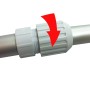 Detailaufnahme: Schnellverschluss der Steinbach Teleskopstange (240-460cm) für Poolkescher.