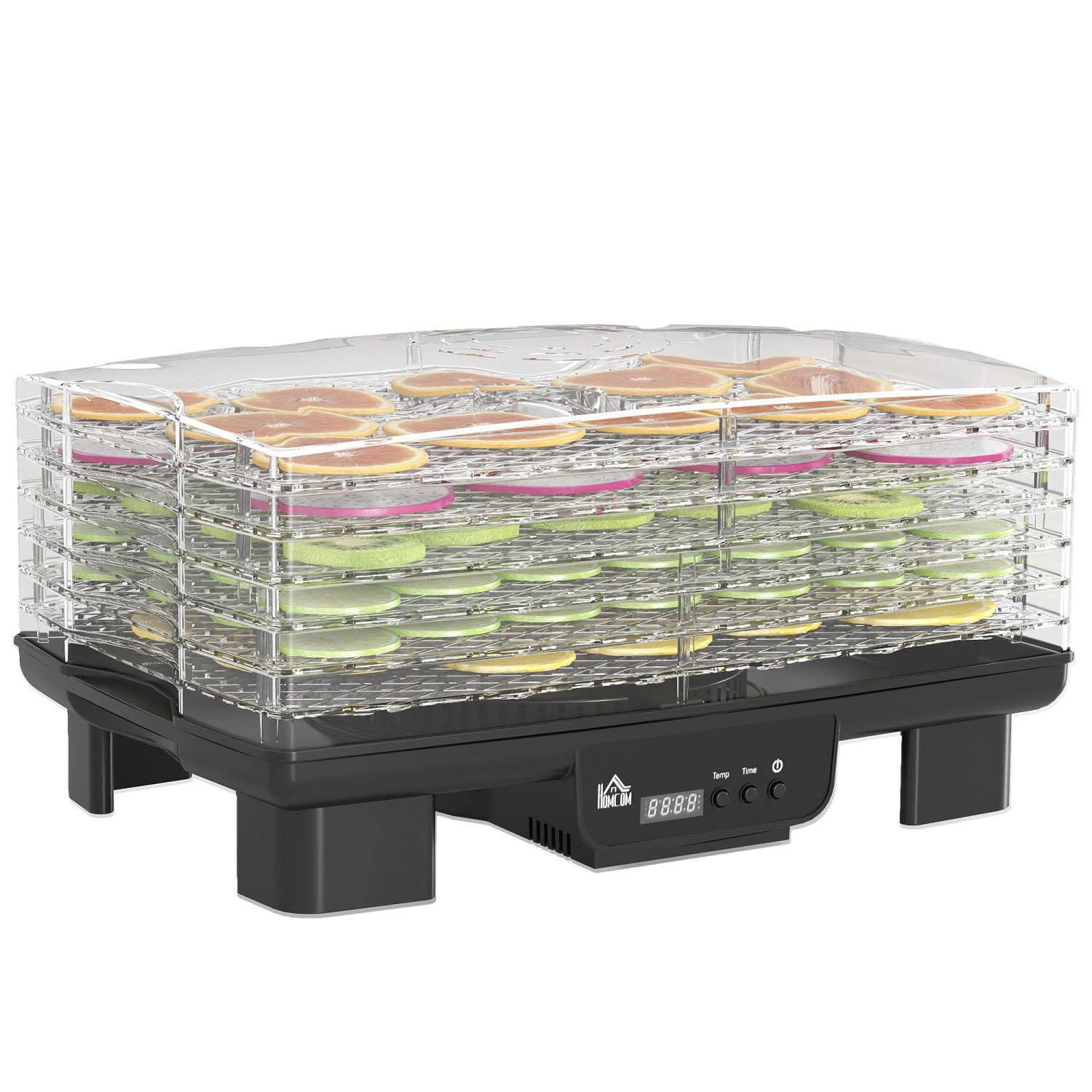 HOMCOM Dörrautomat Dörrgerät Kunststoff Schwarz 43L x 29,5B x 28H cm