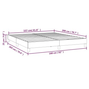 Schwarzes vidaXL Boxspringbett 160x200 cm aus Kunstleder, Bettrahmen mit Lattenrost.