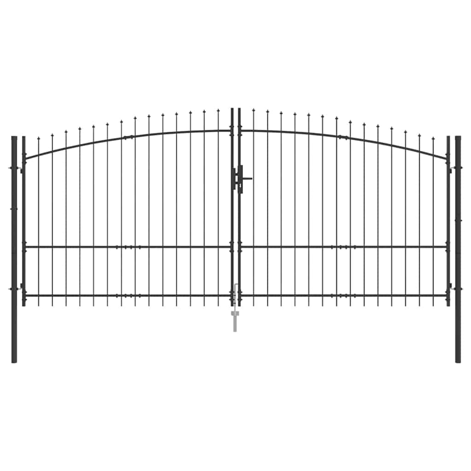 vidaXL Gartentor mit Schloss Grau 175 x 400 cm Stahl 42008858 günstig online kaufen