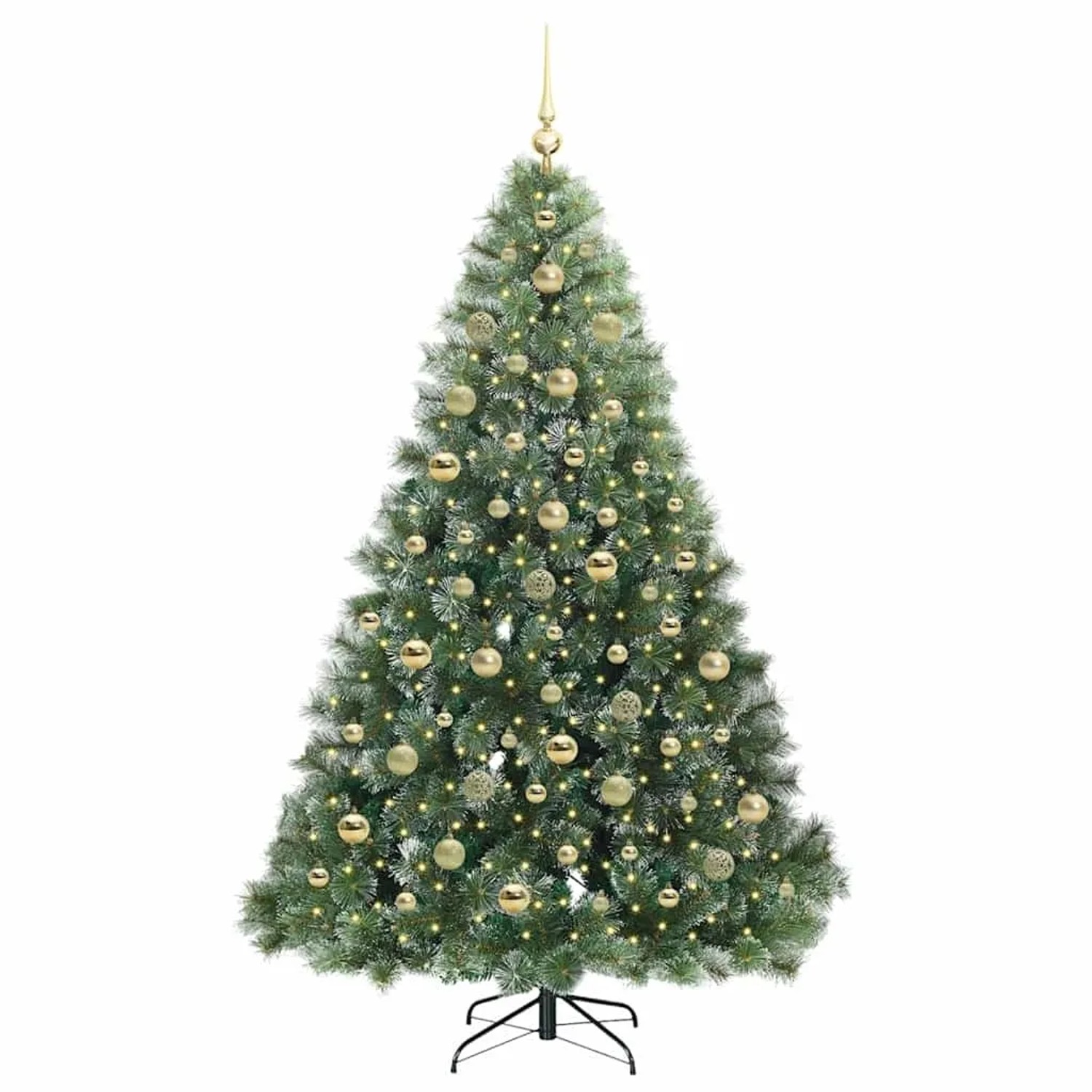 vidaXL Künstlicher Weihnachtsbaum mit 300 LEDs Grün 210 cm PE und PVC 3397865