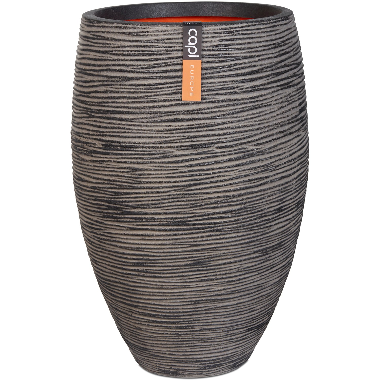 Capi Pflanztopf Nature Rib Elegant Deluxe Riffel Ø 40 cm x 60 cm Anthrazit