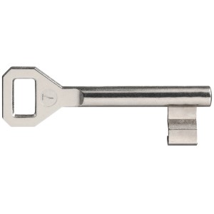 Abus Buntbart-Ersatzschlüssel Größe 2 aus Edelstahl für Einsteckschlösser.