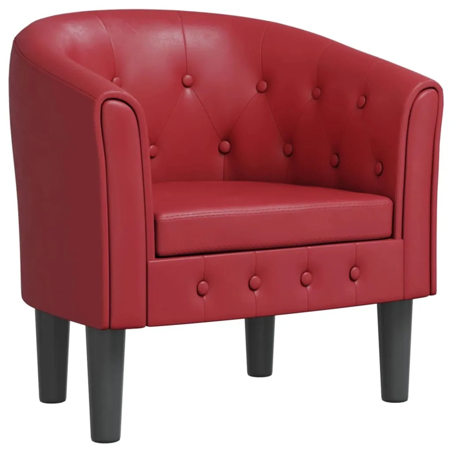 vidaXL Clubsessel Weinrot Kunstleder 356461