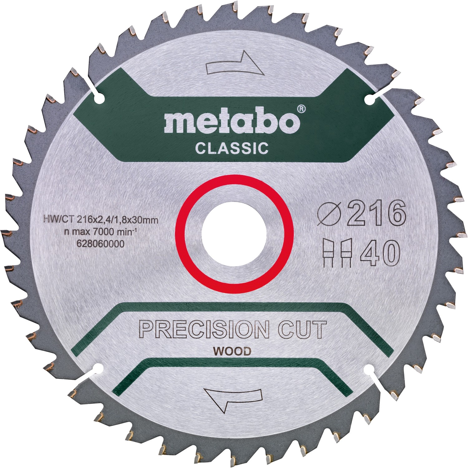 Metabo Kreissägeblatt HW/CT 216 x 30 x 2,4/1,8 Precision cut classic