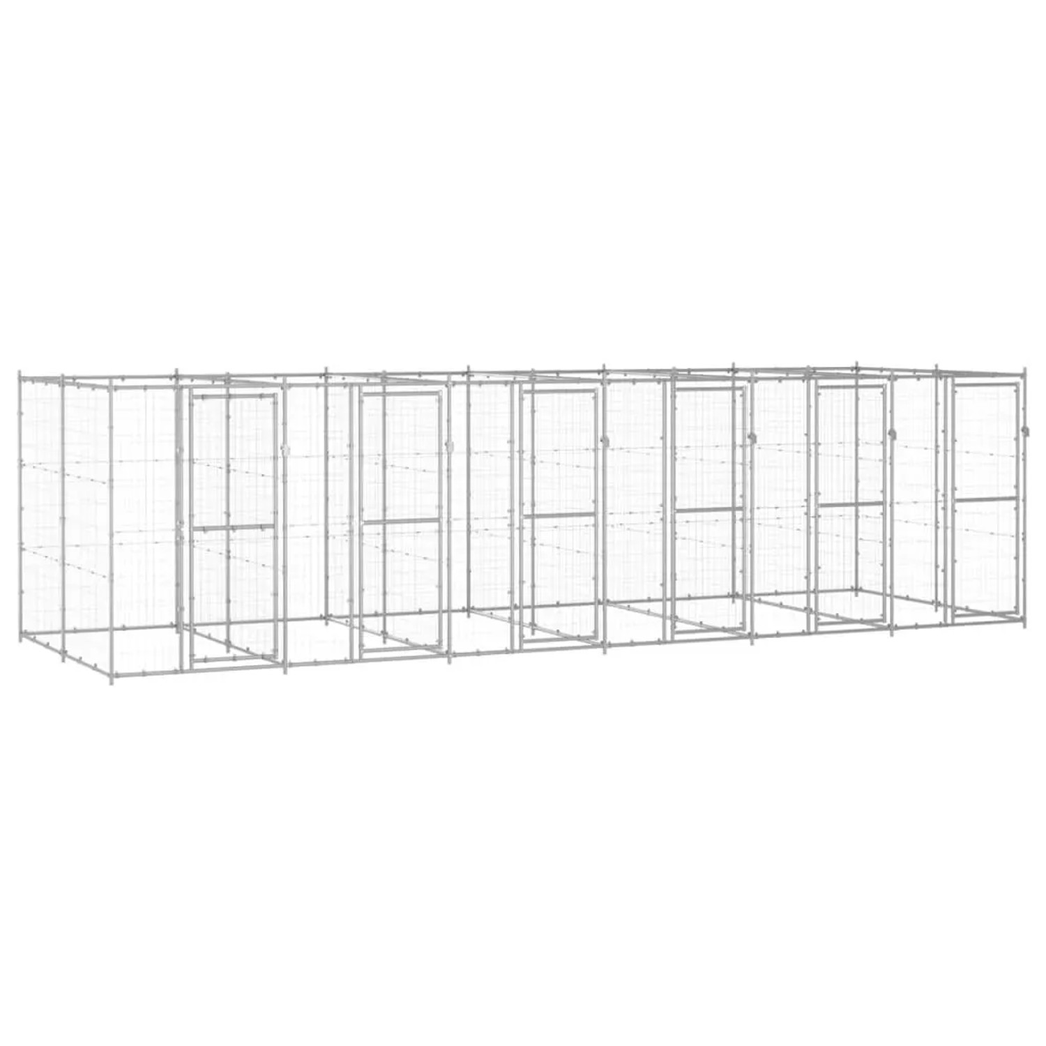 vidaXL Outdoor-Hundezwinger Verzinkter Stahl 14,52 m² 3082286