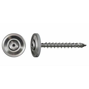 Spax Spenglerschraube 4,5x25 mm mit Linsensenkkopf und Dichtscheibe, geeignet für Außenanwendungen.