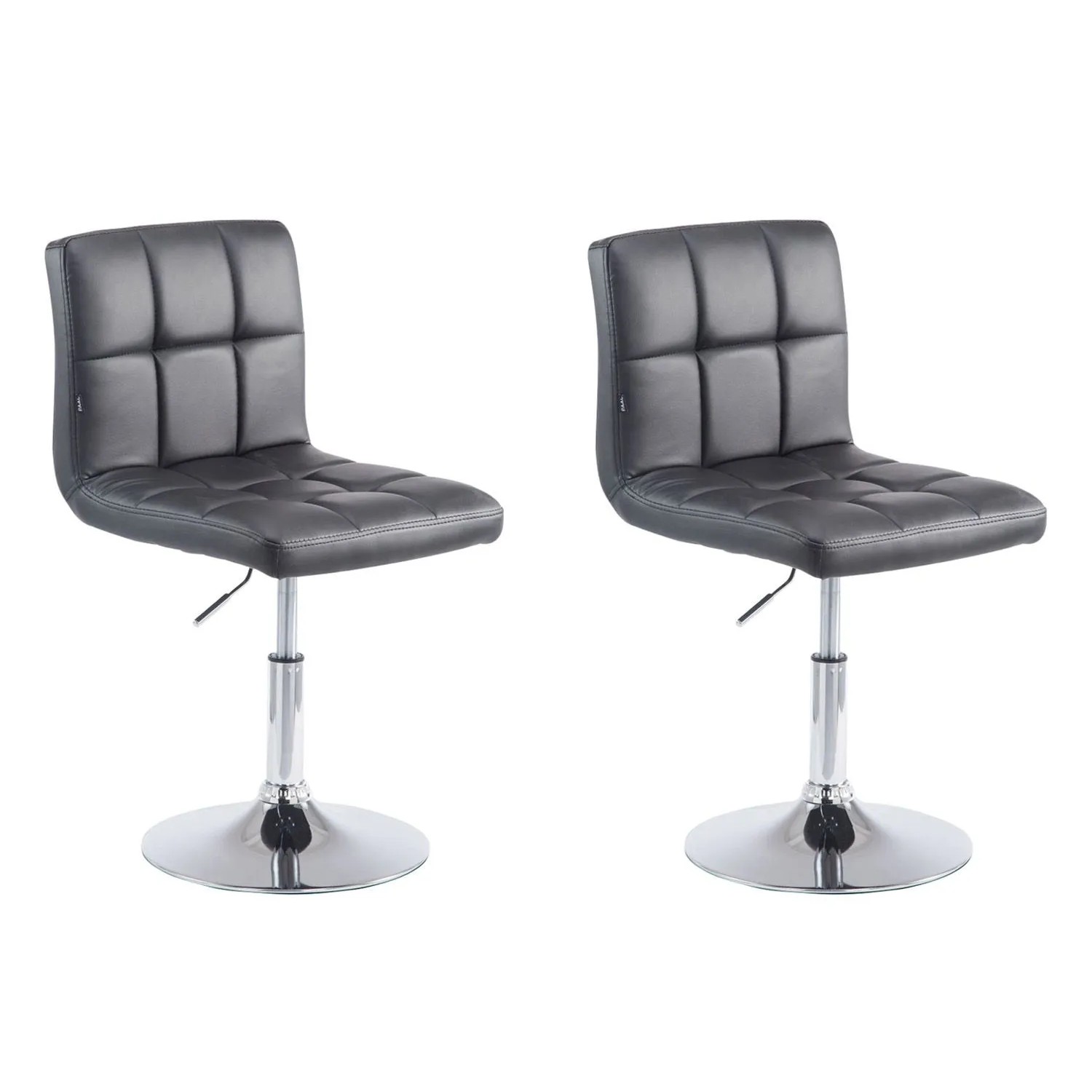 DELUKE 2er Set Barhocker BANGKO Kunstleder Schwarz 44x49x74cm Barstuhl Höhenverstellbar Mit Lehne Drehbar Tresenhocker Tresenstuhl