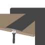 Dalsys Übergangsprofil Champagner aus Aluminium für Laminat & Parkett. Zeigt die unsichtbare Montage zwischen zwei gleichhohen Böden.