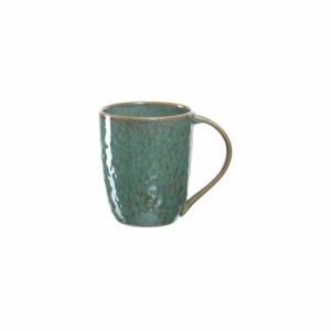 Grüner Leonardo Matera Kaffeebecher aus Steingut mit handaufgetragener Effekt-Glasur, 430 ml. Spülmaschinen- & mikrowellengeeignet.