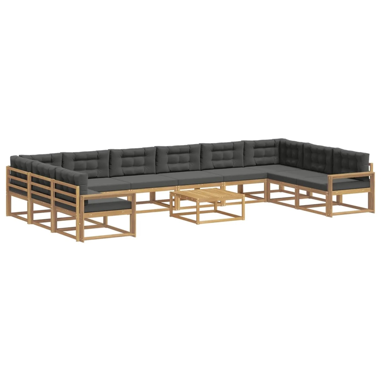 vidaXL Outdoor-Sofagarnitur mit Kissen 11 Stk Weiß und Anthrazit 3387146