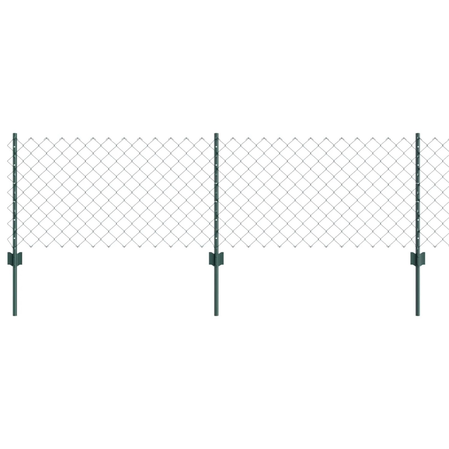 vidaXL Zaun mit Pfosten Grün 0,6 x 25 m Stahl und PVC 3336250