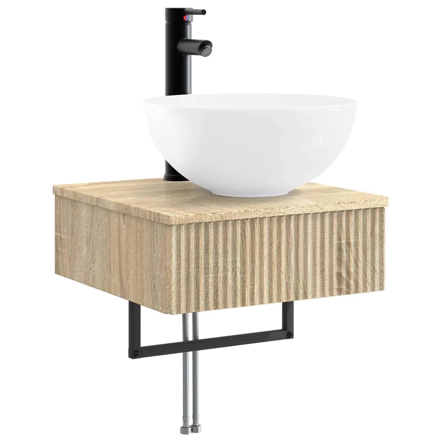 vidaXL Wandmontiertes Waschbecken Sonoma-Eiche 40 x 41 x 40,5 cm 890180