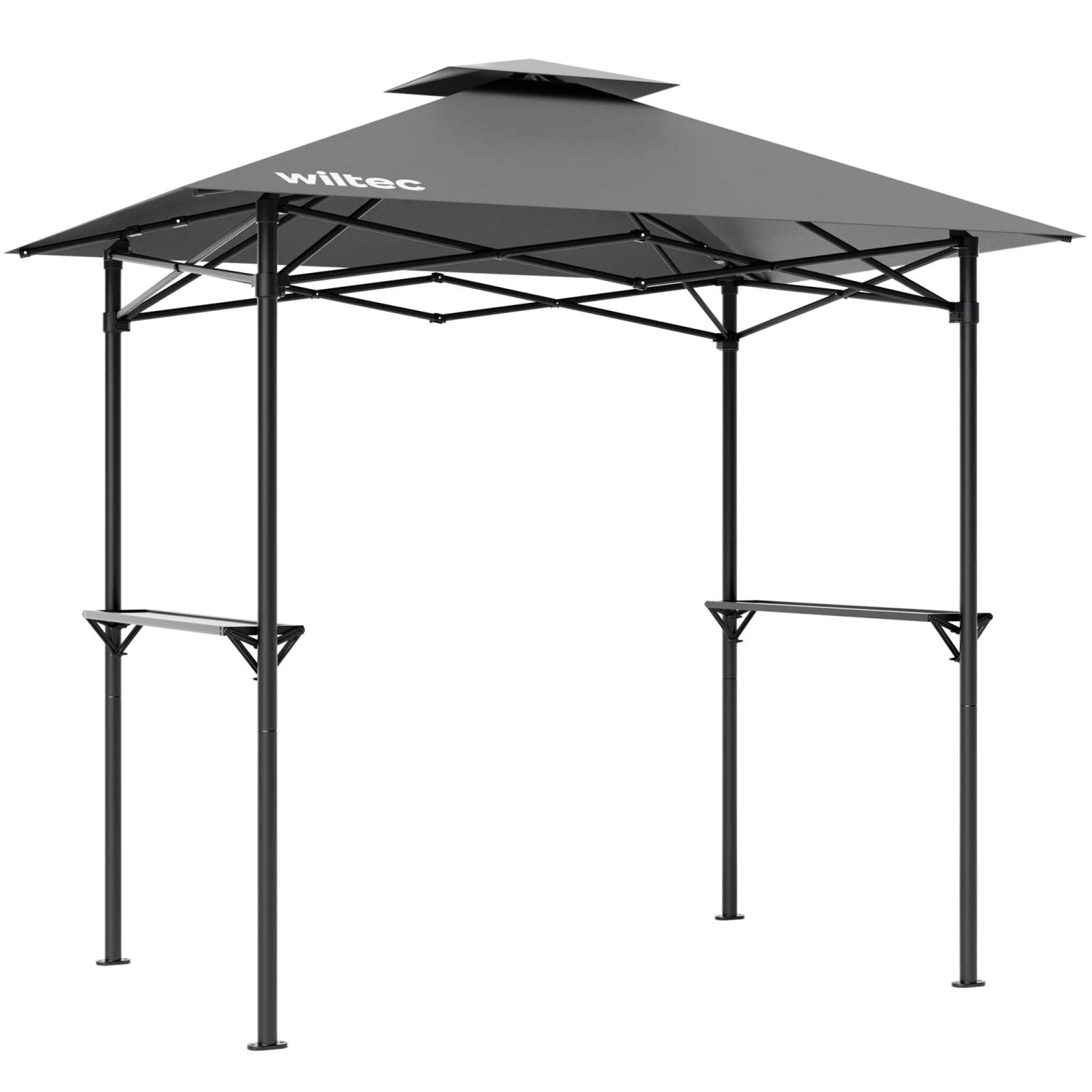 Wiltec Grillpavillon Grau 245x152x242cm BBQ Pavillon Grillüberdachung Grillzelt