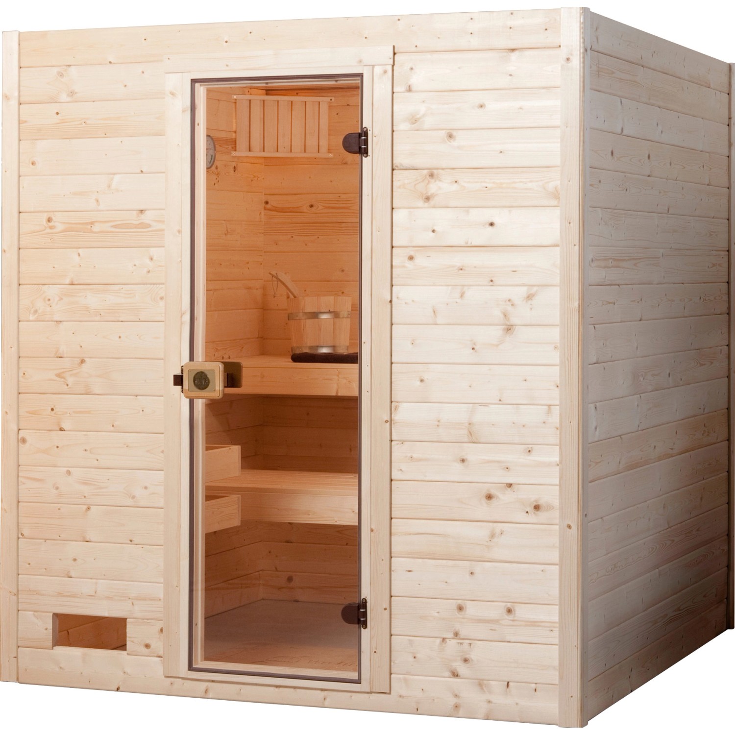 Weka Massivholzsauna 38 mm Valida 2 mit Glastür