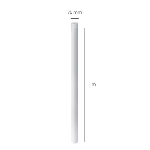 Weißes Inefa Fallrohr, 100cm, DN 75 aus PVC für die Ableitung von Regenwasser.