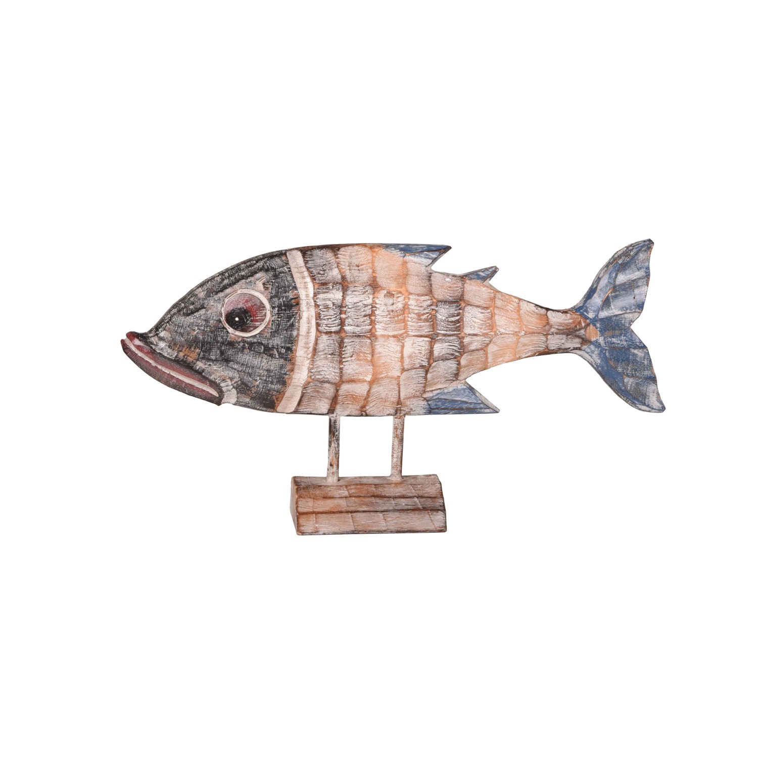 DELUKE Holzfisch GRETAL Holz Natur 27x8,5x50cm Holzdekoration Fisch-Optik