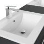 Detailansicht des Posseik Badmöbel Nero XL in Grafit mit Waschbecken und Armatur.