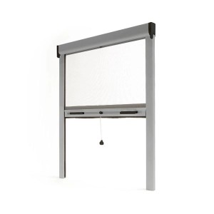 Avosdim Insektenschutzrollo für Fenster und Tür, Aluminium, 80x100cm, Grau.