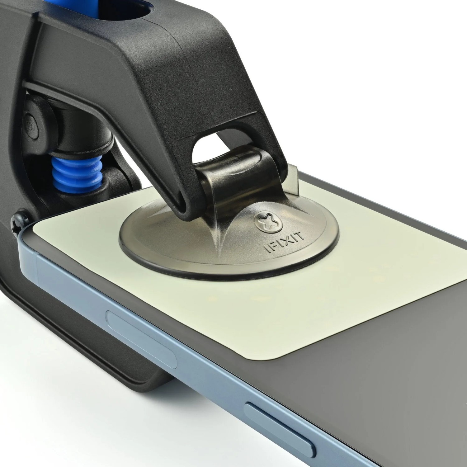 iFixit Anti-Clamp Öffnungswerkzeug zum Öffnen von Smartphones und Tablets. Blau-schwarzes Design.