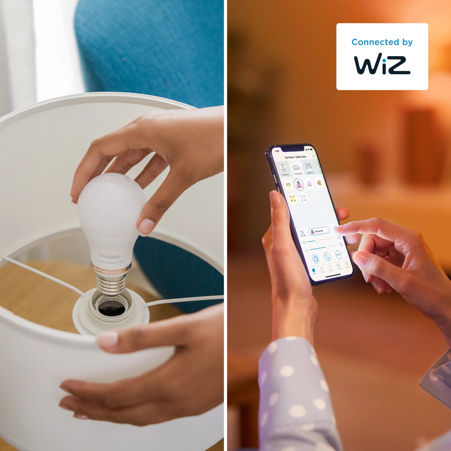 Philips Smart LED Lampe E27 in Tropfenform wird per App gesteuert.