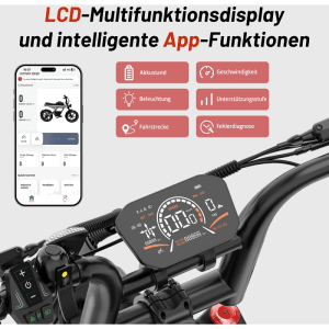 HITWAY E-Bike BK28 20 Zoll 25Ah Akku Maximale Reisedistanz 200 km 250W 7-Gang APP NFC