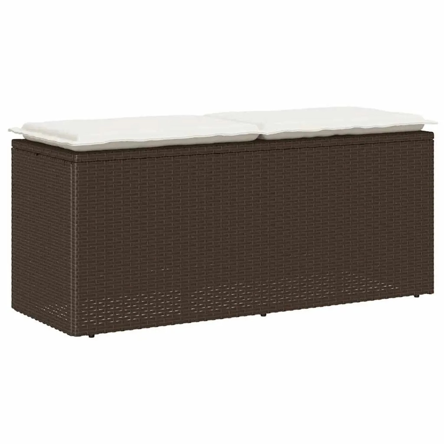 Furnicato Gartenbank Mit Kissen Braun 110x40x44 Cm Poly Rattan