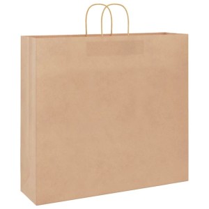 vidaXL Papiertragetaschen 250 Stk mit Henkeln Braun 54x15x49 cm 4101598