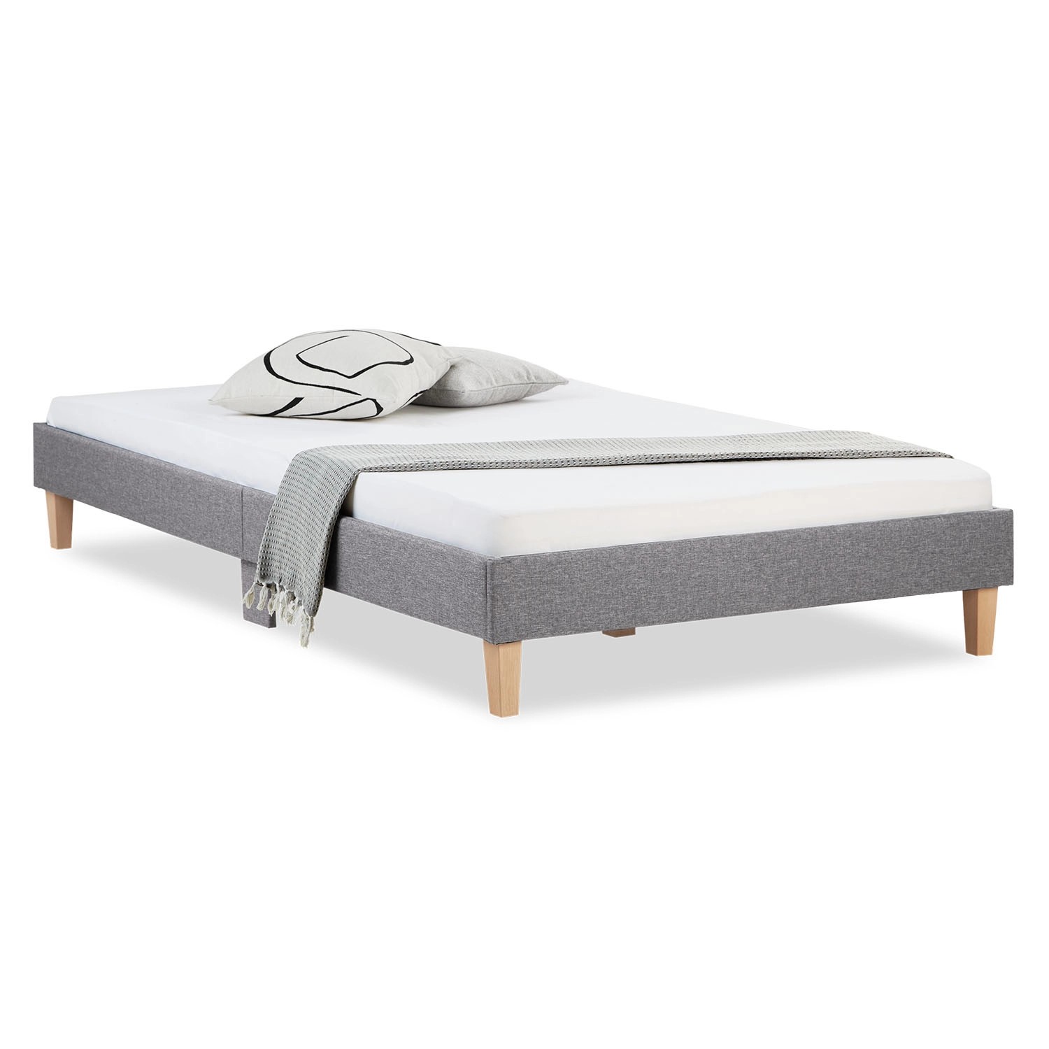 Homestyle4u Polsterbett mit Lattenrost 120x200 cm in Grau 1983