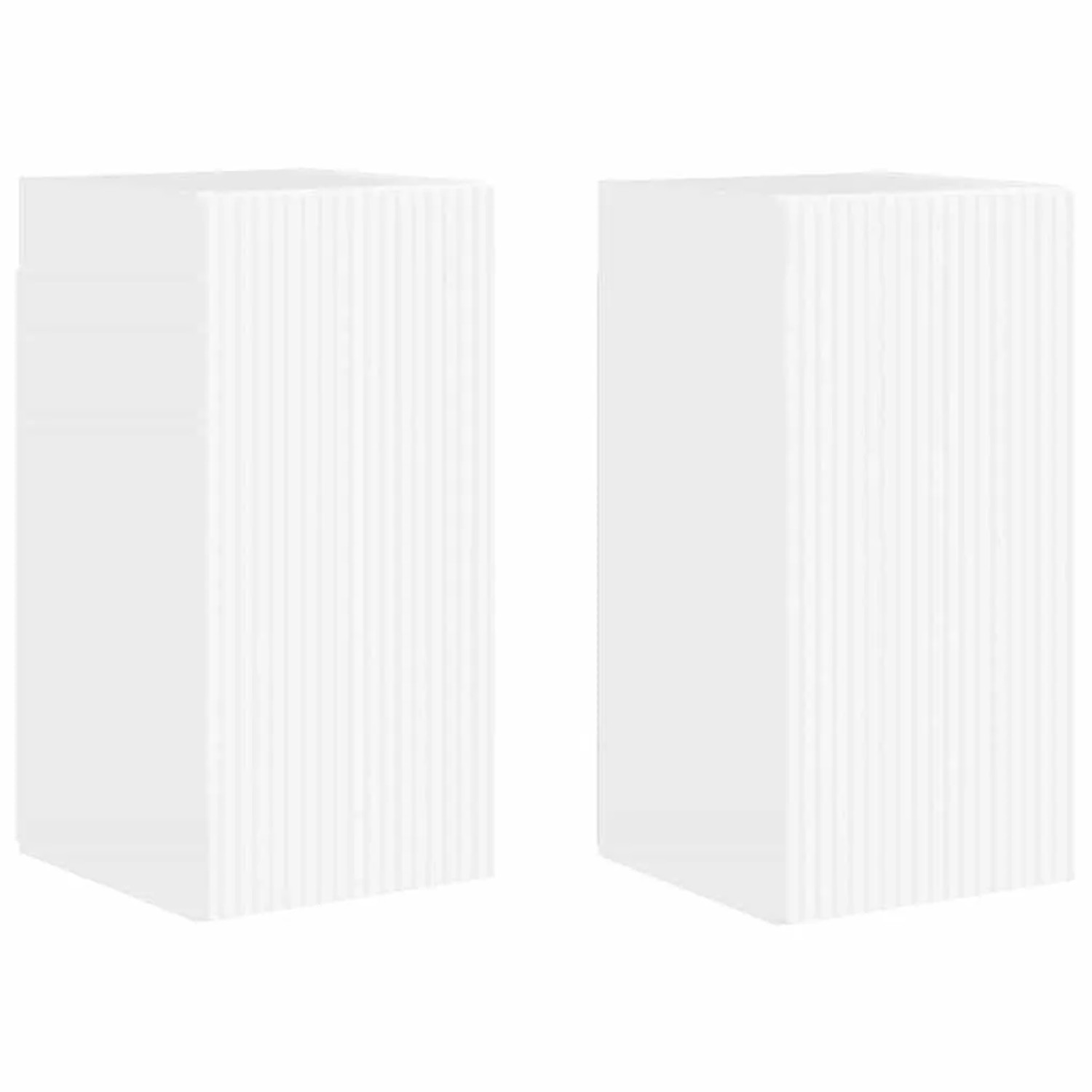 vidaXL TV-Wandschrank Wandmontiert 2 Stk Glänzend Weiß 30 x 31 x 60 cm 892278