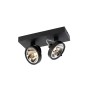 Schwarzer QAZQA Design Spot „Go“ mit 2 verstellbaren Lampen für G9 Leuchtmittel.