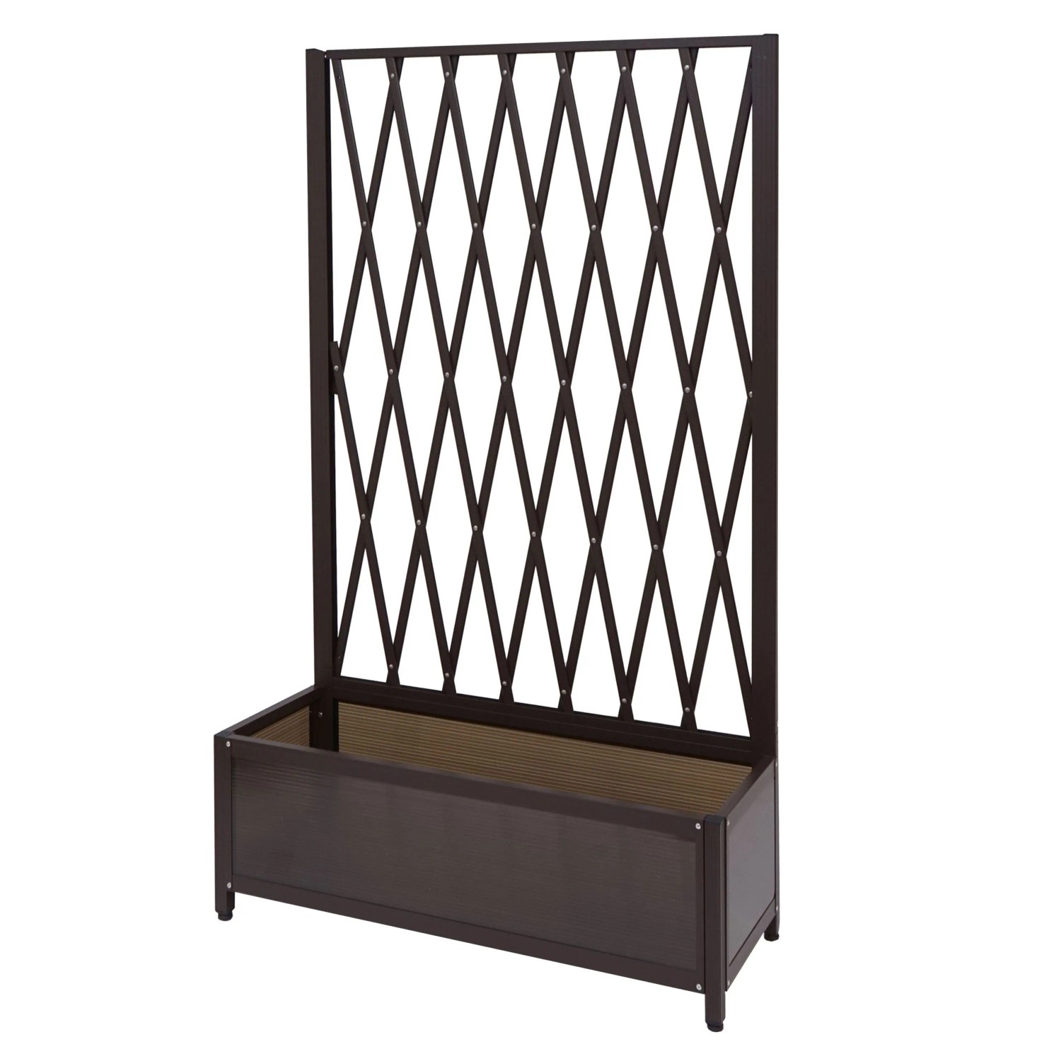 MCW Alu-Rankgitter G21 Scherengitter Stahl 152x90x35cm Braun