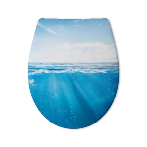 WC-Sitz Meeresglanz mit Absenkautomatik, Motiv: Ozean und Himmel.