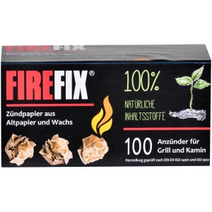 Firefix Anzündpapier aus Altpapier und Wachs, 100 Stück, für Kamin und Grill.