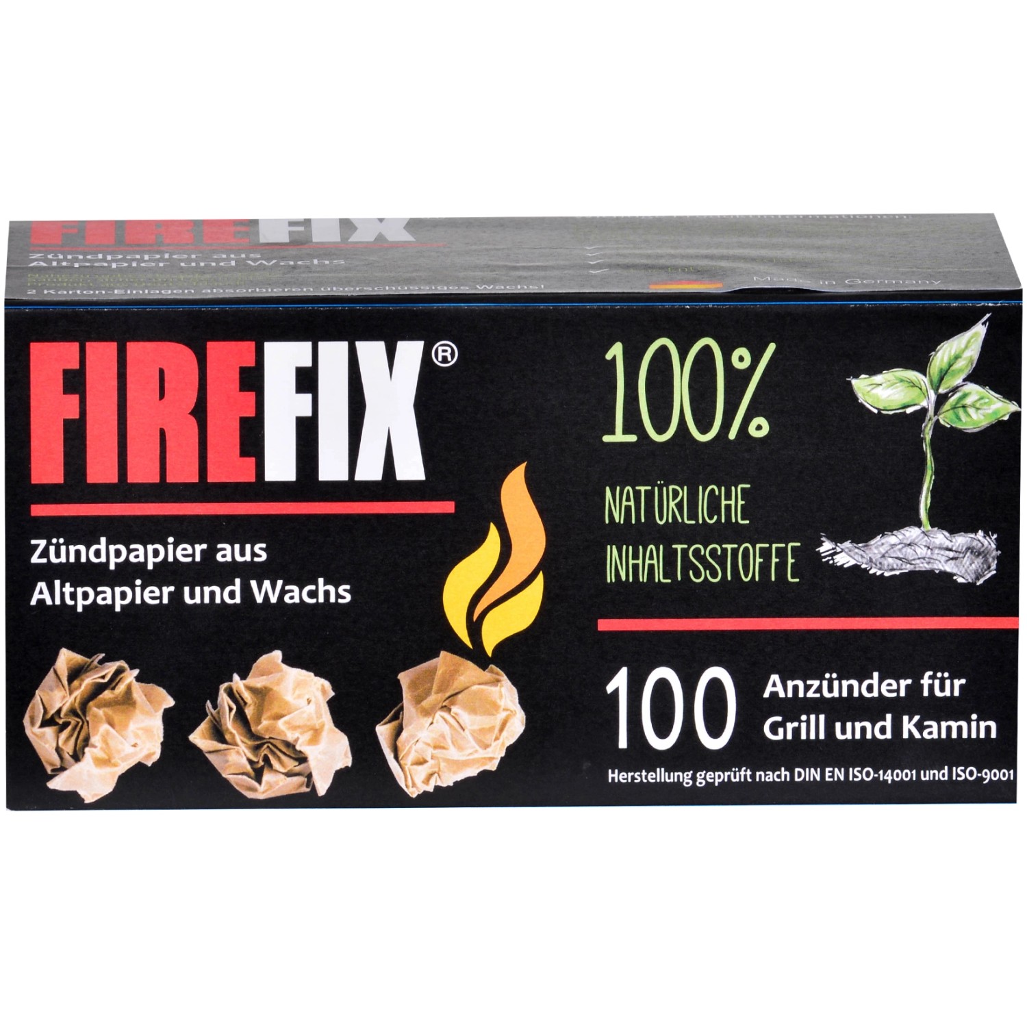 Firefix Anzündpapier aus Altpapier und Wachs 100 Stück
