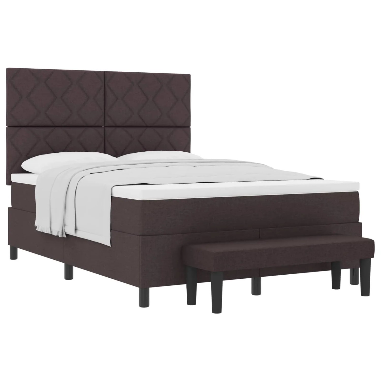 vidaXL Boxspringbett mit Matratze Dunkelbraun 160 x 200 cm Stoff 3344159