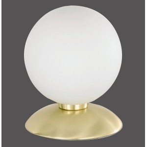 Paul Neuhaus Bubba Nachttischlampe aus Messing mit Opalglas, dimmbar.