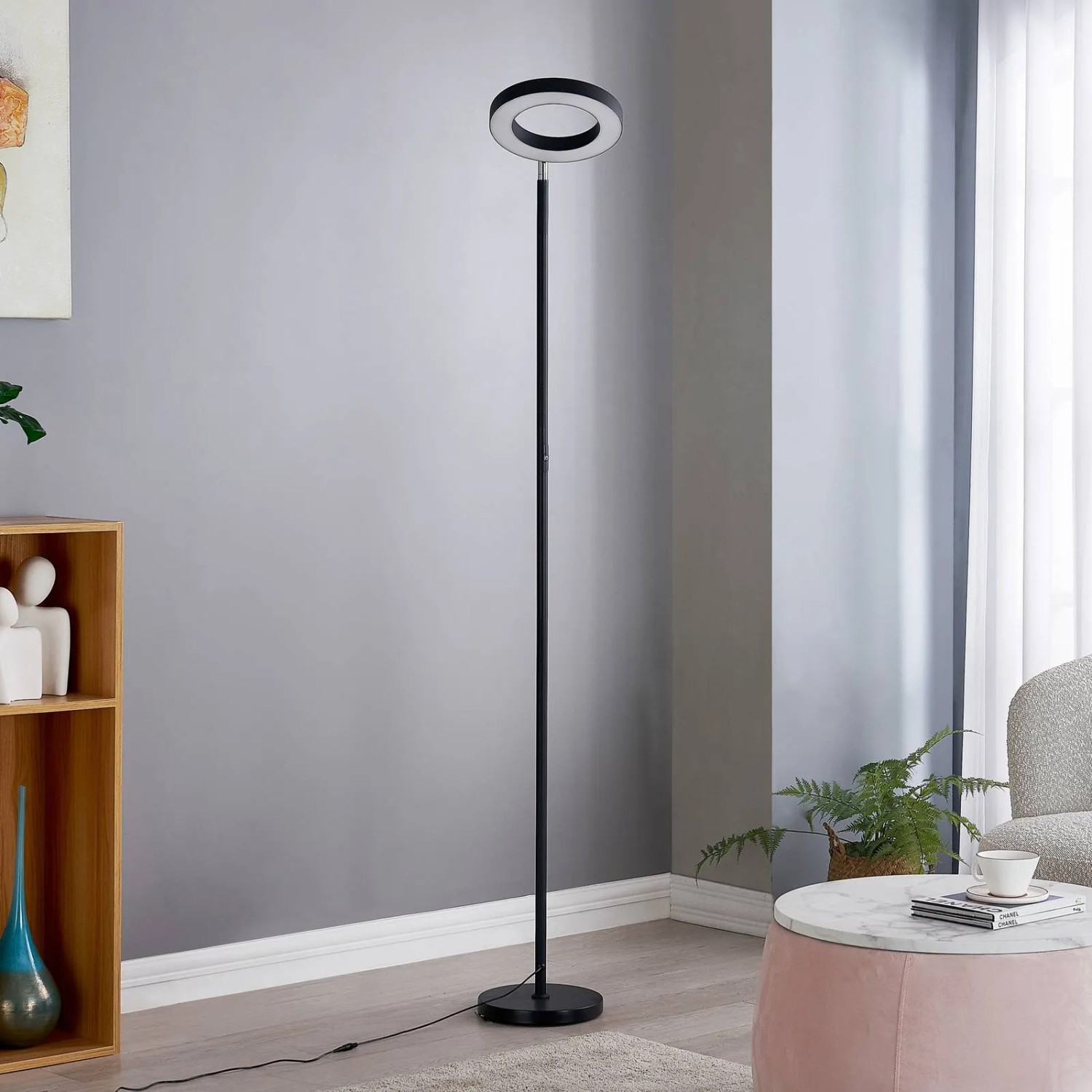 Lindby LED Smarte Stehlampe Cilian 10012870 Dimmbar Modern in Schwarz aus Metall 1-flammig Wohnzimmerleuchte_3