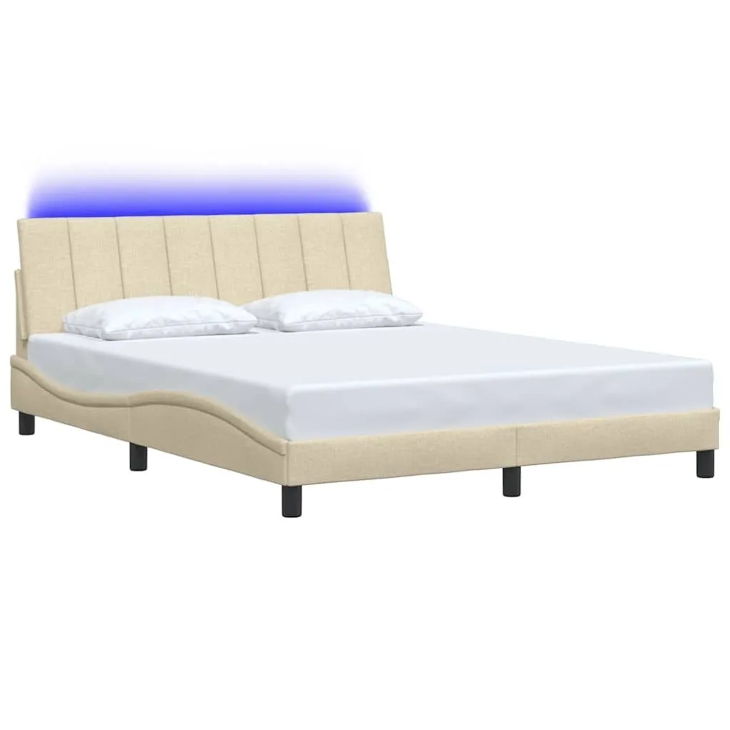 vidaXL Bettgestell Ohne Matratze Creme 160x200 cm Stoff 3310473