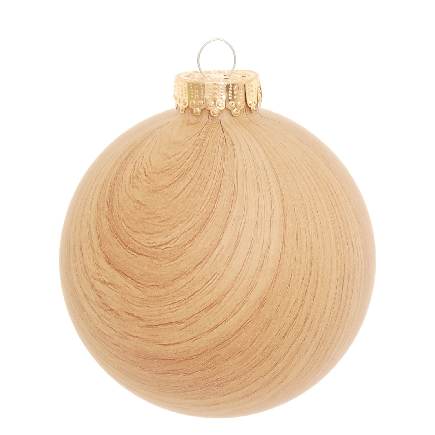 Krebs Glas Lauscha Weihnachtsbaumkugel Holzoptik 1-tlg. 10cm