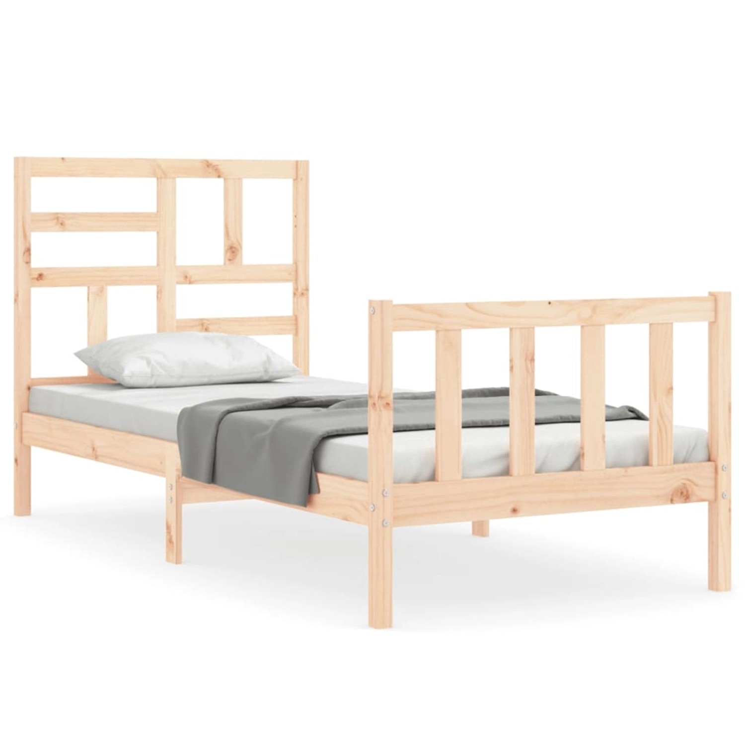 vidaXL Massivholzbett mit Kopfteil 3FT Single1689875 günstig online kaufen
