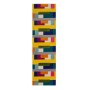 Flair Rugs Kinderteppich Mambo, 66x230 cm, mehrfarbig mit geometrischen Blöcken auf gelbem Grund. Strapazierfähig.