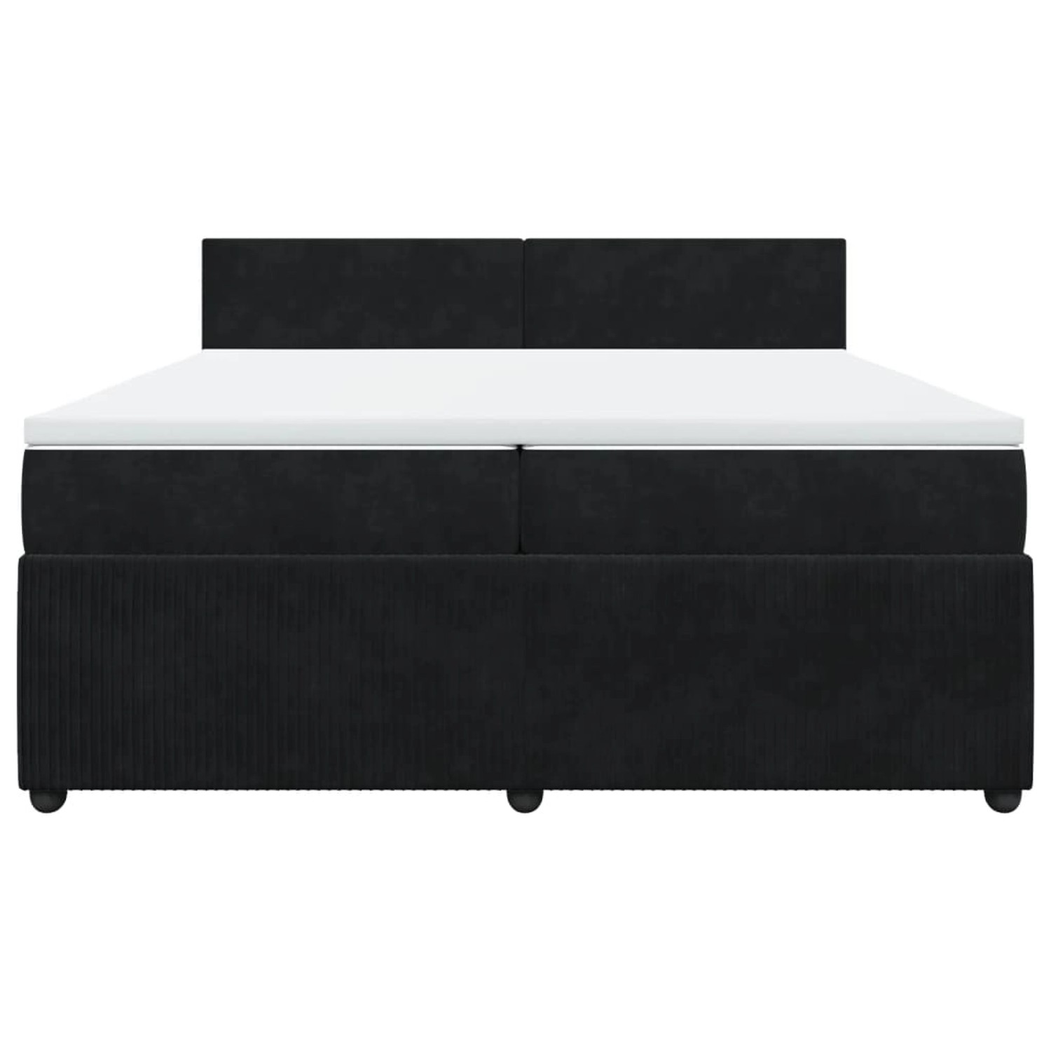 Schwarzes vidaXL Boxspringbett 200x200 cm mit Matratze und Samtbezug.