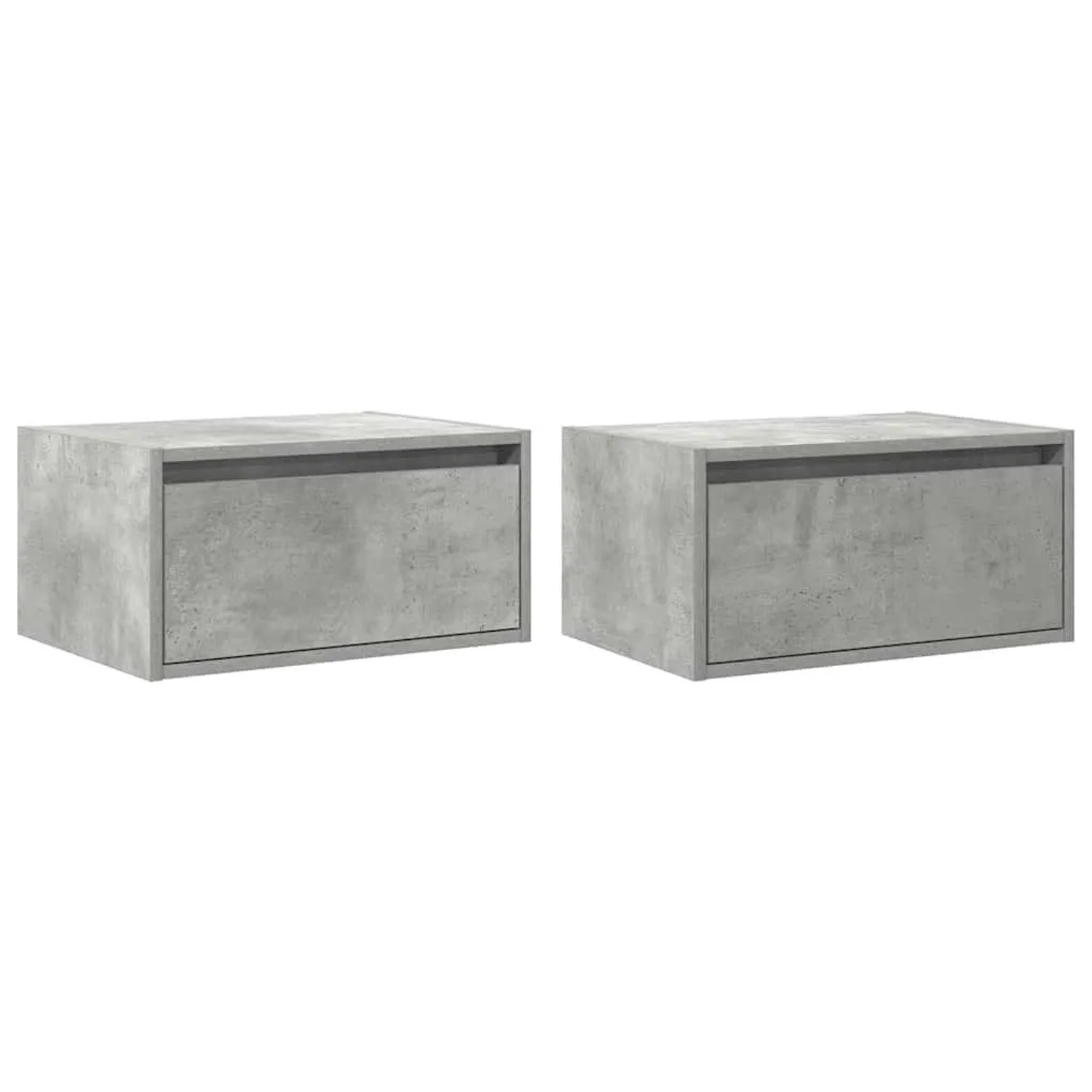 vidaXL Wand-Nachttische mit LED-Leuchten 2 Stk Betongrau 860218