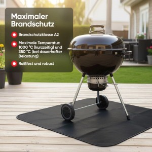 Evocamp Feuerfeste Matte unter Grill. Hitzeschutzmatte für Kamin und Grillzubehör.