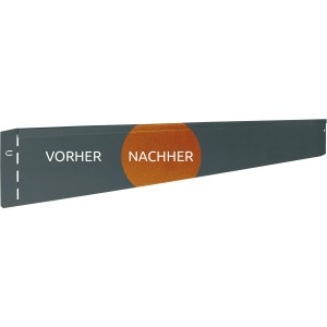 Bellissa Kräuterspirale Cortenstahl: Detailansicht des Materials vor und nach der Rostbildung.