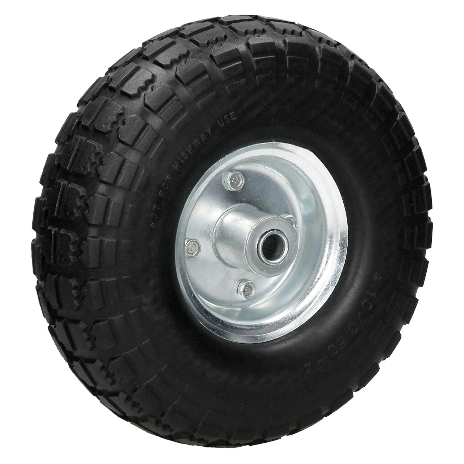 ECD Germany Sackkarrenrad Blockprofil PU Vollgummi 4,10-3,50-4 260x85mm 130kg