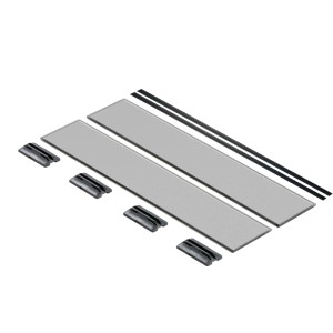 Fackelmann Schubladen-Abtrenner 8-tlg. für Badmöbel: 2 Glas-Trenner, 4 Klipse, 2 Schubbefestigungen.